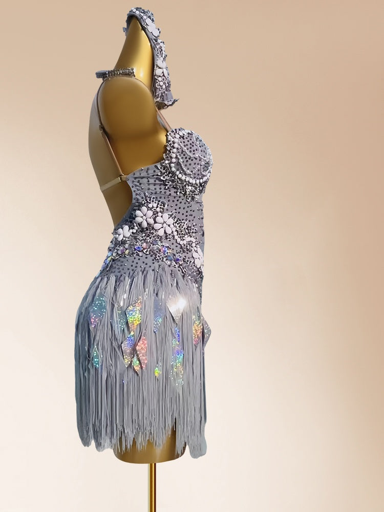 Glam Spaghetti Strap Sheath Birthday Gowns Romantic Tassel Sequins Appliques Homecoming Dress AP3967