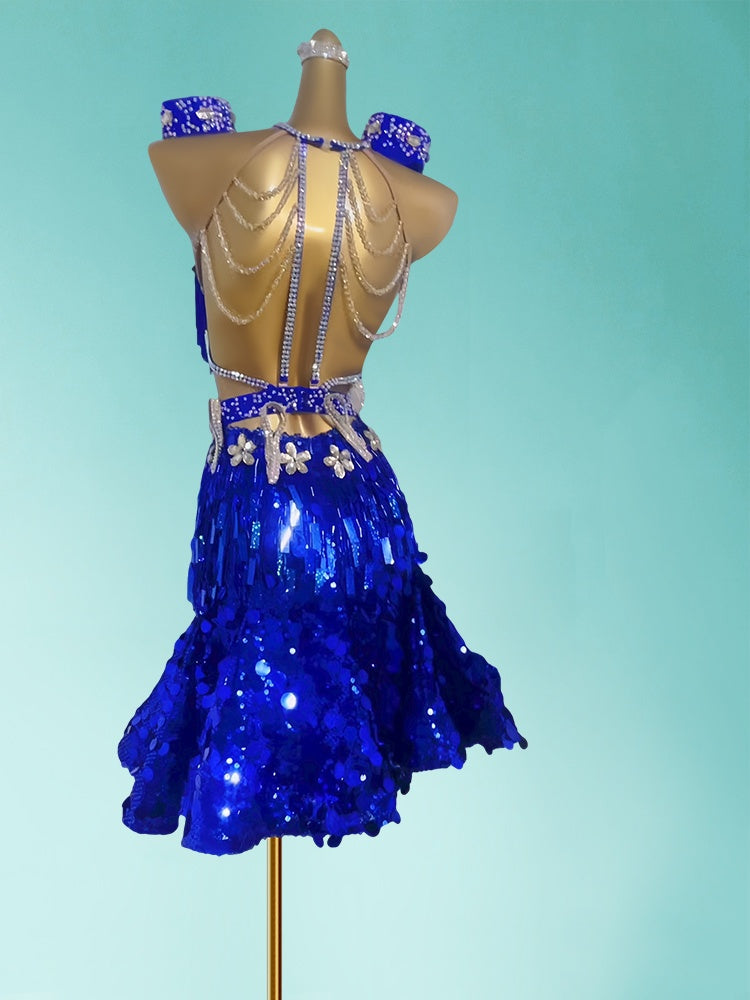 Dramatic Halter Neck A-Line Birthday Gowns Bling Sequins Appliques Tassel Homecoming Dress AP3969