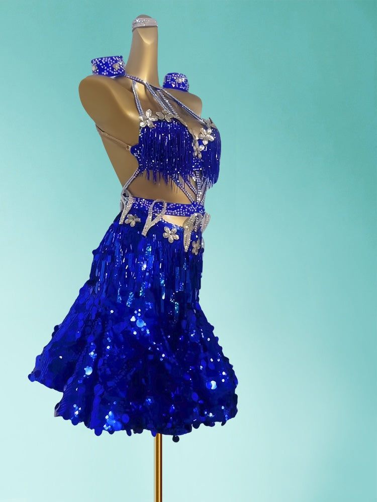 Dramatic Halter Neck A-Line Birthday Gowns Bling Sequins Appliques Tassel Homecoming Dress AP3969