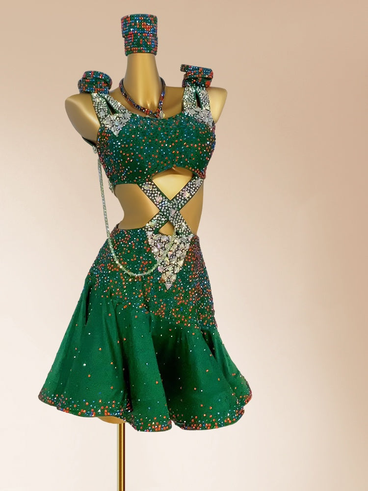 Charming Spaghetti Strap A-Line Cutout Birthday Gowns Fashionable Beading Crystals Sequins Homecoming Dress AP3977