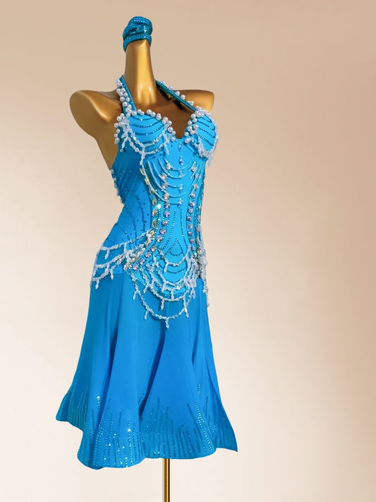 Simple Halter Neck A-Line Backless Birthday Gowns Sparkly Sequins Beads Crystals Homecoming Dress AP3977