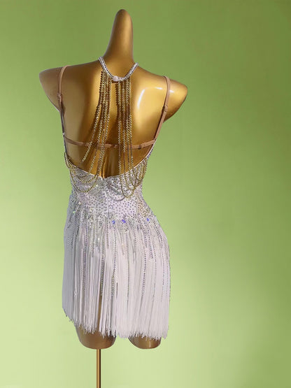 Sparkly Spaghetti Strap Sheath Birthday Gowns Romantic Sequins Beading Tassel Homecoming Dress AP3978