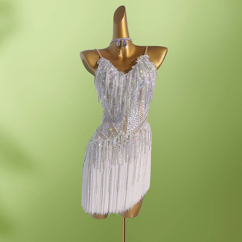 Sparkly Spaghetti Strap Sheath Birthday Gowns Romantic Sequins Beading Tassel Homecoming Dress AP3978