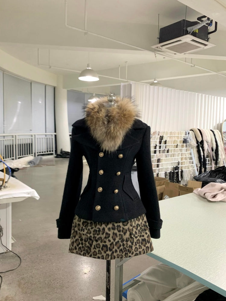 Trendy Long Sleeve V Neck Mini Skirt Vogue Leopard 2-Piece Set Sheath Short Dress AP3987