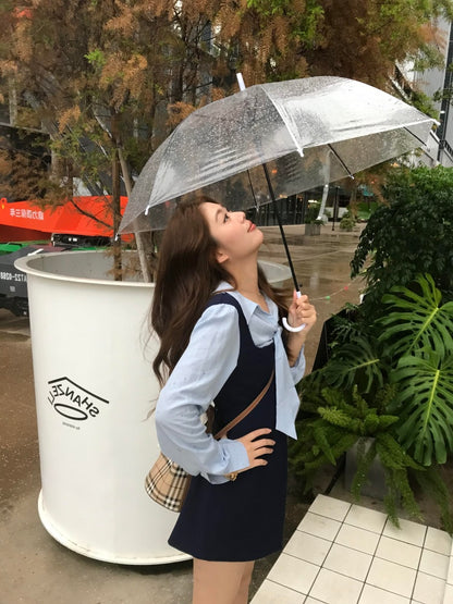 Beautiful Lapel Neck Long Sleeve Mini Skirt Casual A-Line Short Dress AP4010