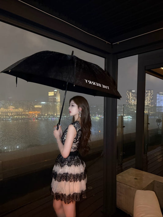 Dreamy A-Line V Neck Mini Skirt Vintage Splicing Lace Tiered Short Dress AP4033