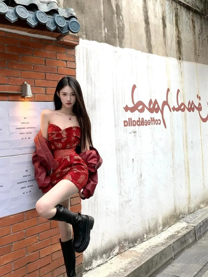 Splendid 2-Piece Set Sweetheart Neck Lace Splicing Mini Skirt With Long Sleeve Leather Jacket Sheath Short Dress AP4082