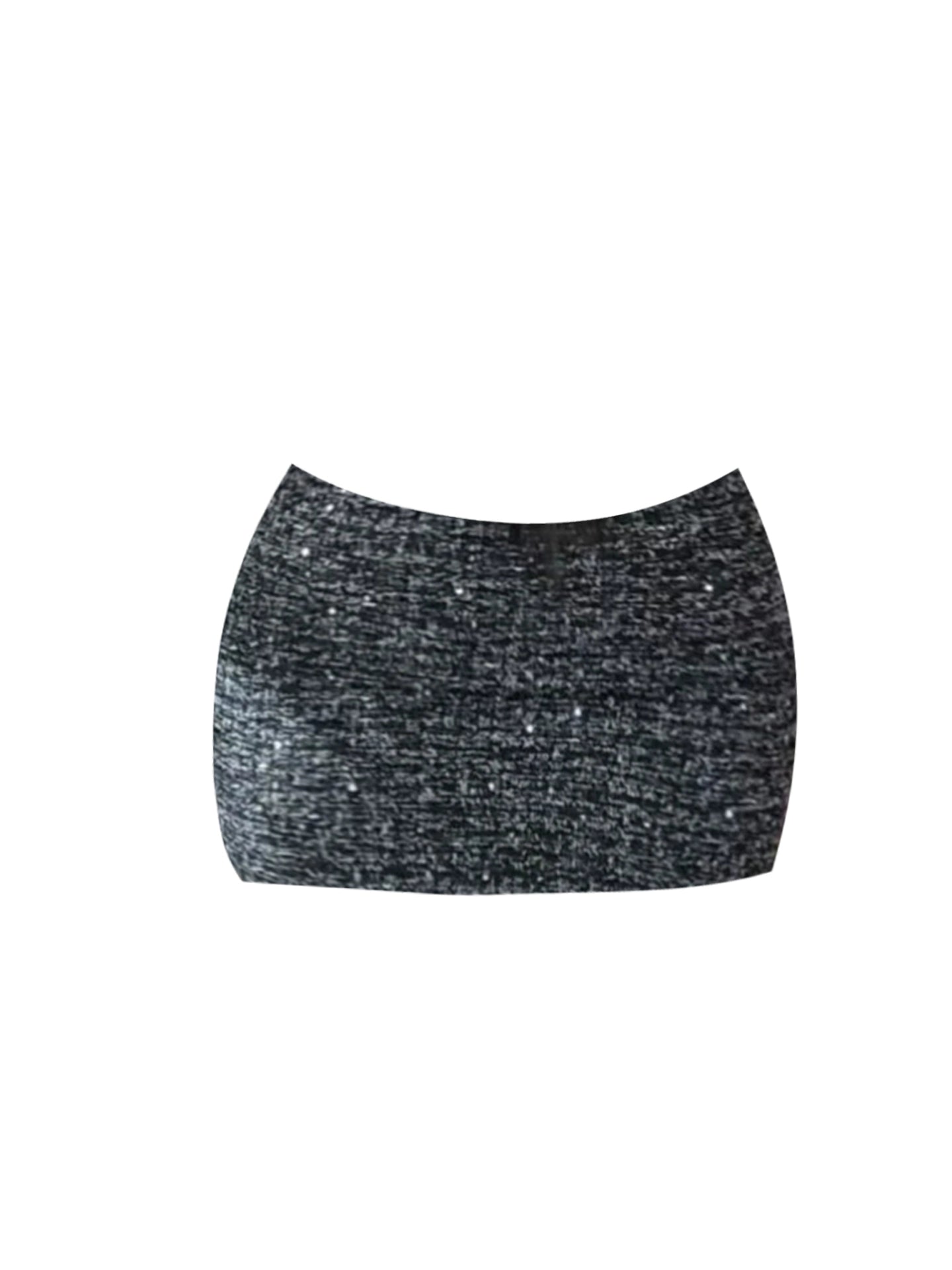 Classical Long Sleeve Sheath Sequins Accent Mini Skirt Refined 2-Piece Set Jewel Neck Short Dress AP4092