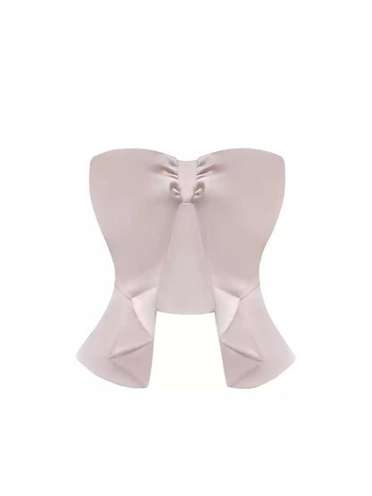 Adorable 2-Piece Set A-Line Ruffles Trim Mini Skirt Romantic Strapless Tiered Tulle Short Dress AP4116