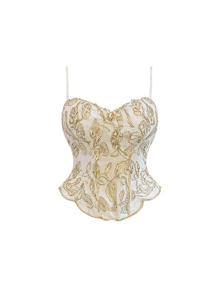 Bling Spaghetti Strap Jacquard Bodice Lace Trim Mini Skirt Dreamy A-Line 2-Piece Set Tiered Tulle Short Dress AP4195