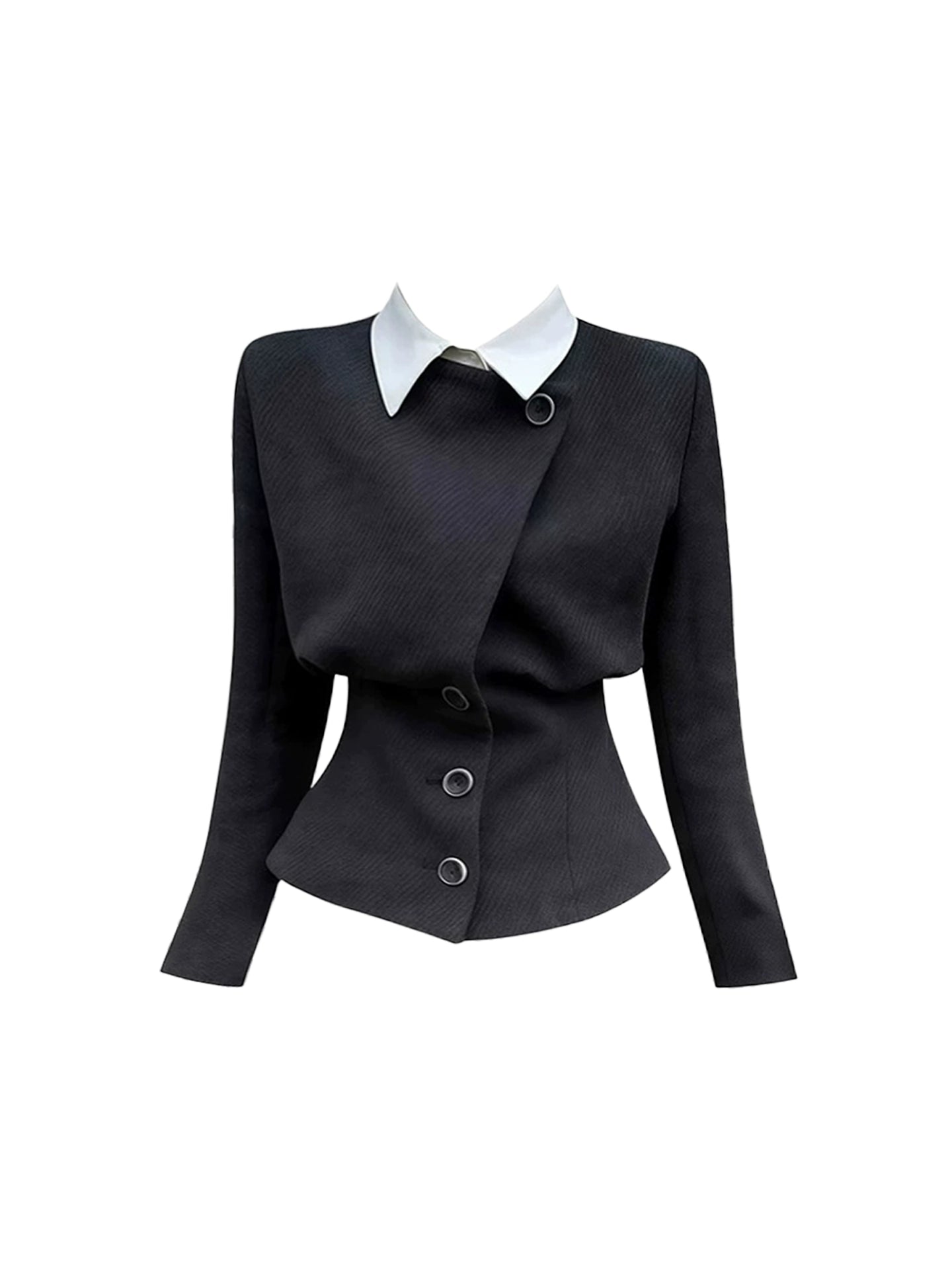 Fancy 2-Piece Set Cinched-Waist Lapel Neck Mini Skirt Glam Long Sleeve Office Outfit Bodycon Short Dress AP4199