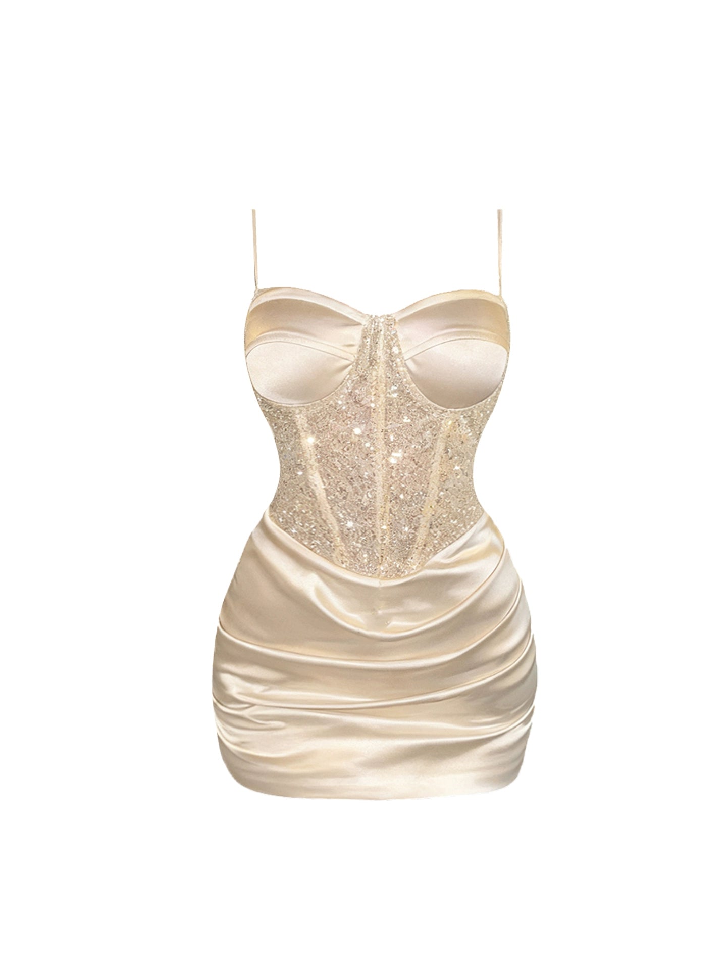 Hot Girls Sequins Design Spaghetti Strap Mini Skirt Fancy Splicing Lace Bodycon Short Dress AP4201