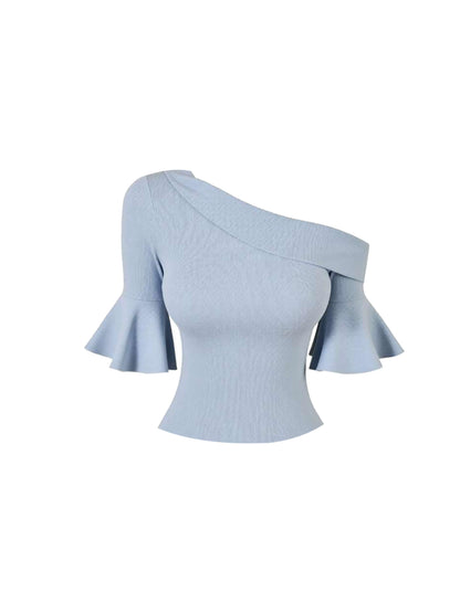 Everyday Wear Sheath 2-Piece Set Asymmetric Neck Midi Dress Casual Short Sleeve Ruffles Hem Long Dress AP4209