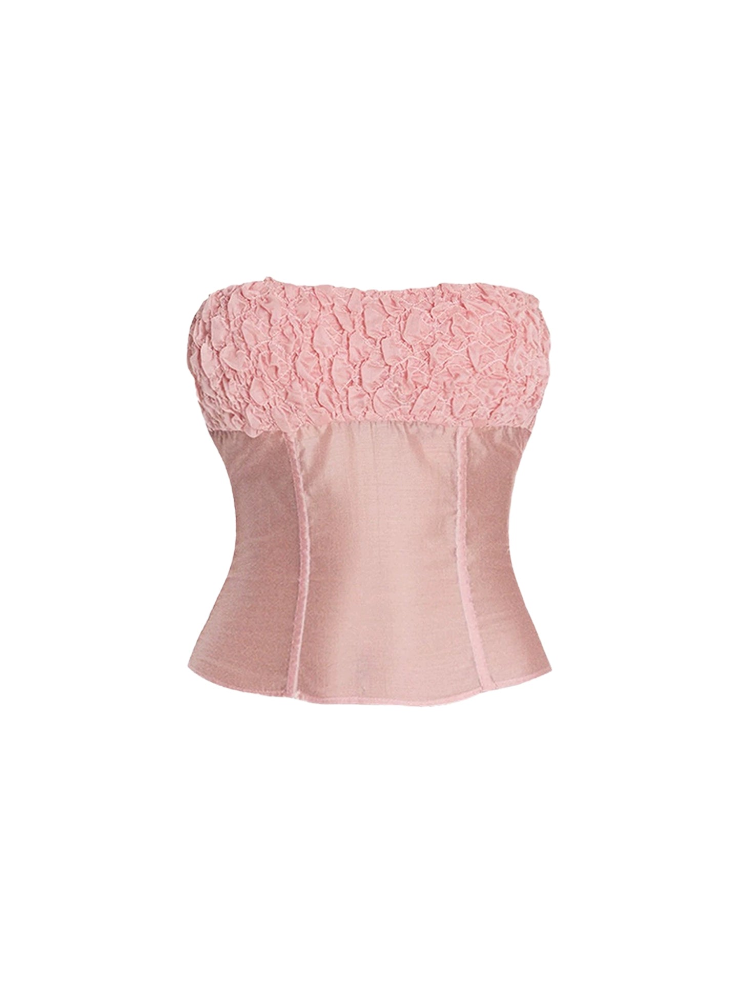 Enchanting Sheath 2-Piece Set Mini Skirt Adorable Ruffles Trim Strapless Party Outfit Short Dress AP4214