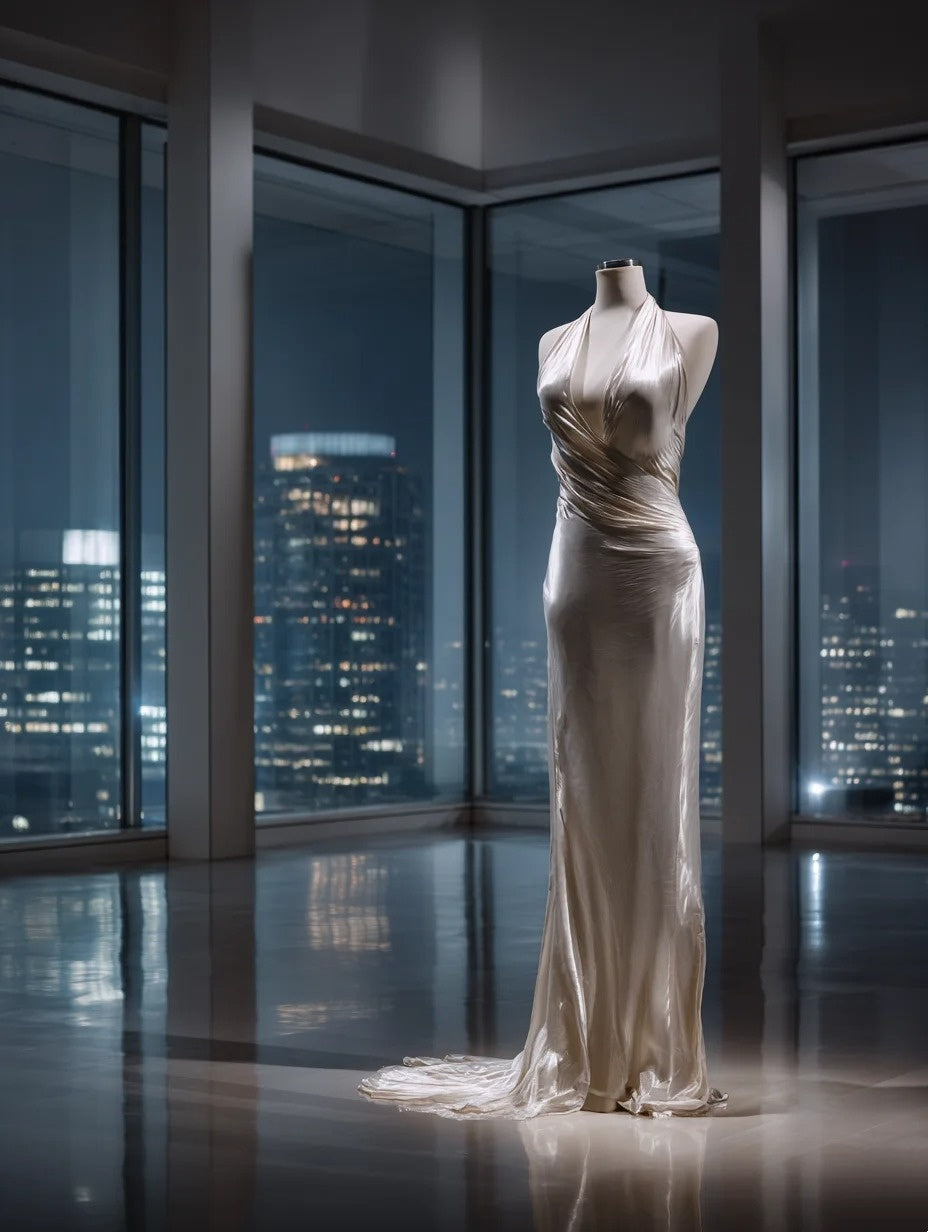 Enticing Halter Neck Sheath Evening Gowns Backless Ruched Prom Dress AP4221