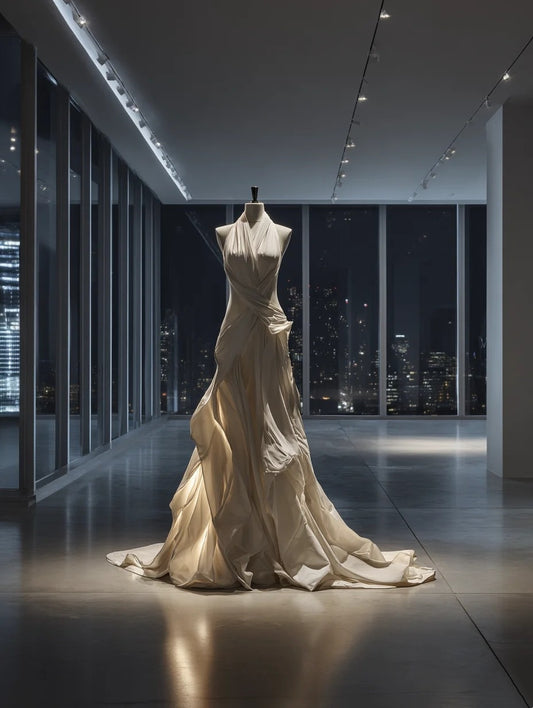 Romantic Mermaid Halter Neck Formal Dresses Ruffles Ruched Prom Dress AP4222