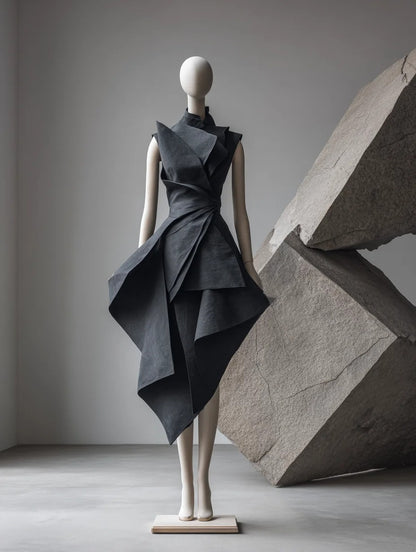 Chic A-Line High Collar Birthday Dress Ruched Hem Homecoming Dress AP4225