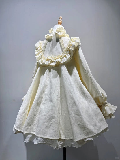 Glam A-Line High Collar Birthday Gowns Long Sleeve Bows Lace Ruffles Homecoming Dress AP4241