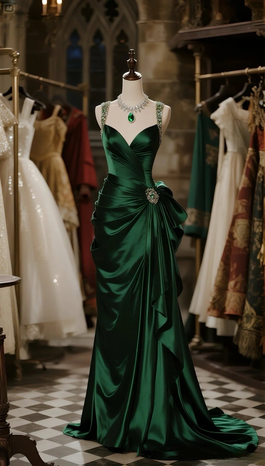 Fashionable Sheath Spaghetti Strap Evening Dress Beading Rhinestone Gathered Prom Dress AP4248