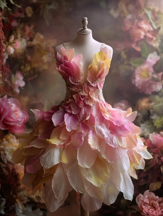 Dopamine Style Spaghetti Strap A-Line Birthday Gowns Sequins Beading Petals Homecoming Dress AP4252