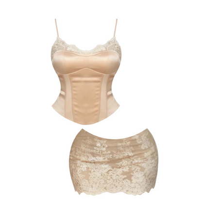 Casual Spaghetti Strap Party Outfit Mini Skirt Vintage Lace Splicing Bodycon Short Dress AP4272