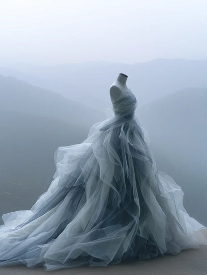 Enchanting Strapless A-Line Sweet 16th Gowns Layered Tulle Prom Dress AP4280