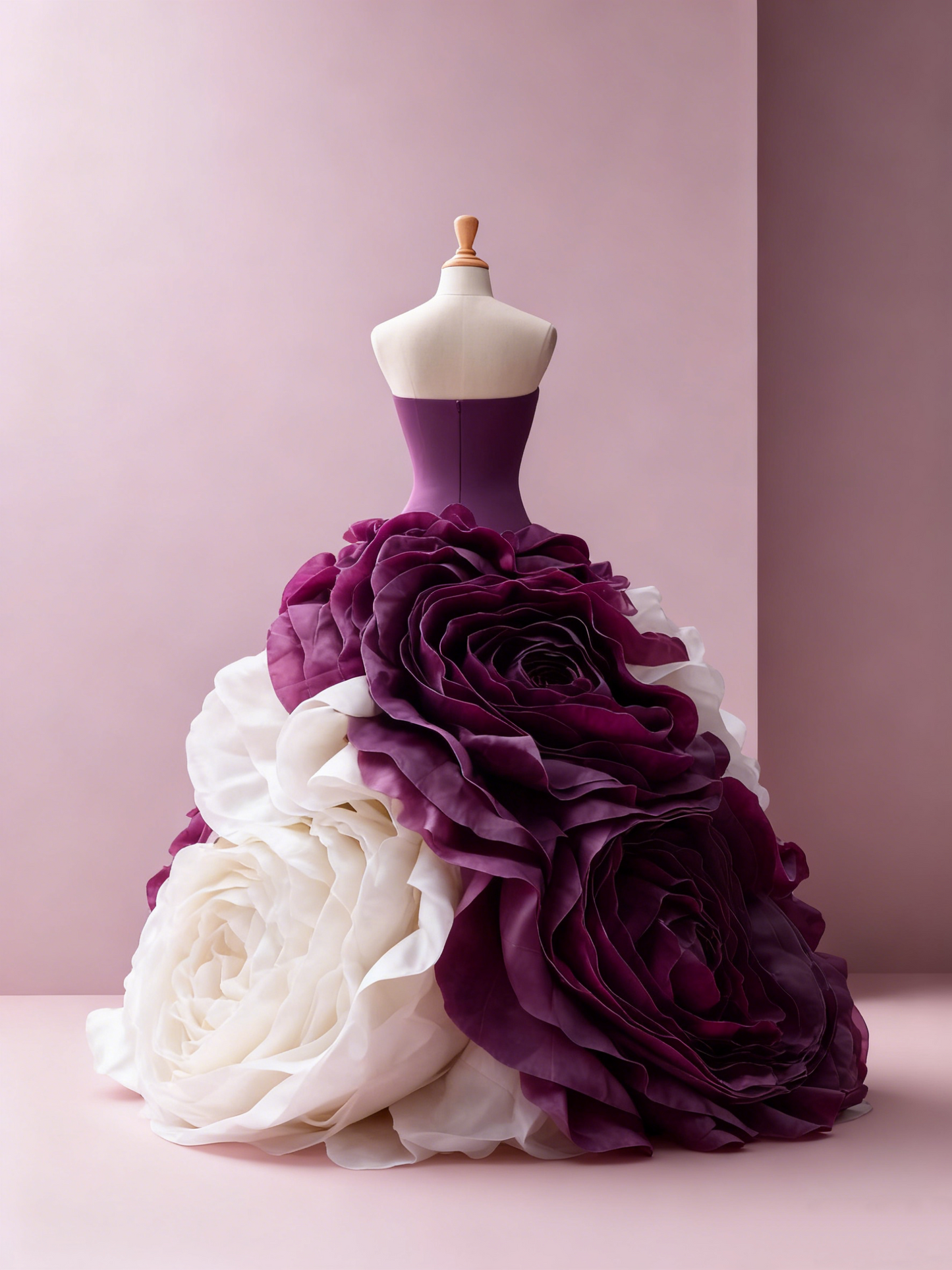 Novelty A-Line Strapless Sweet 16th Gowns Handmade Flowers Prom Dress AP4297