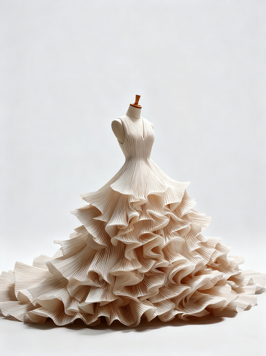 Artistic A-Line V-Neck Sweet 16th Gowns Ruffles Pleated Prom Dress AP4302