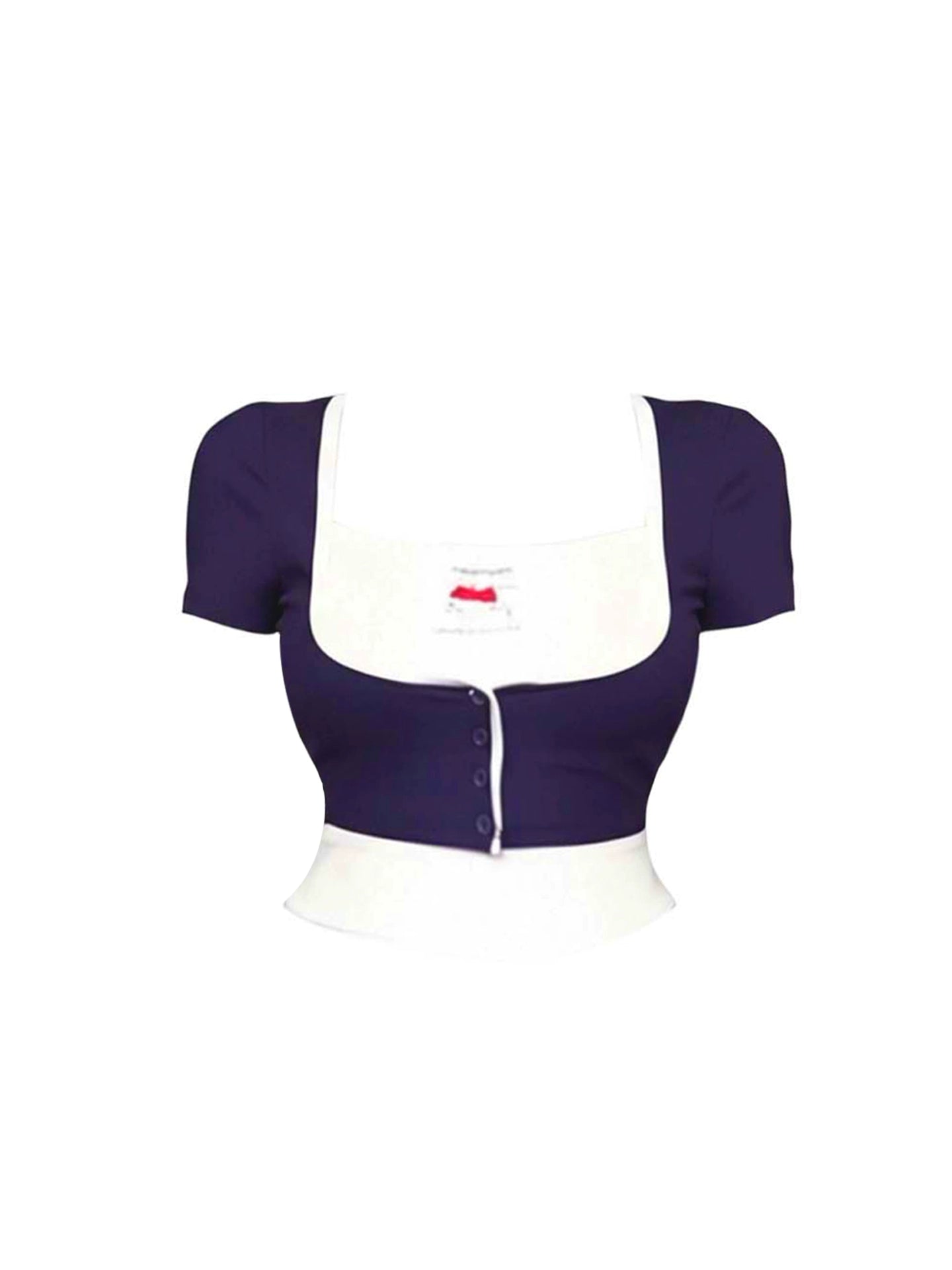 Alluring A-Line Square Neck 2-Piece Set Mini Skirt Vogue Short Sleeve Pressed Pleat Short Dress AP4306