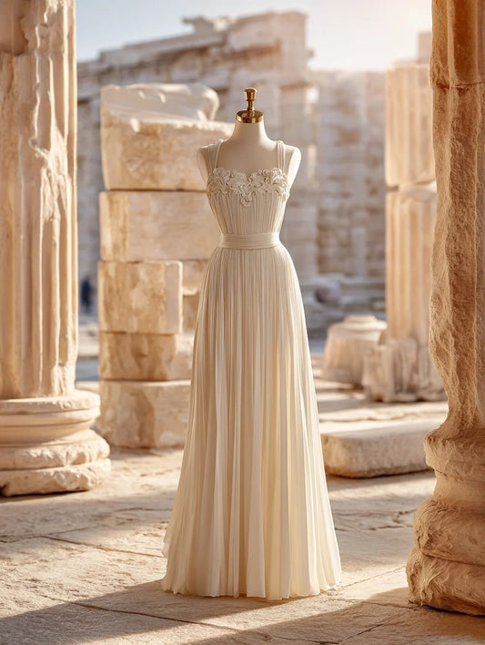 Pretty A-Line Spaghetti Strap Sweet 16th Dresses Appliques Pleated Prom Dress AP4333