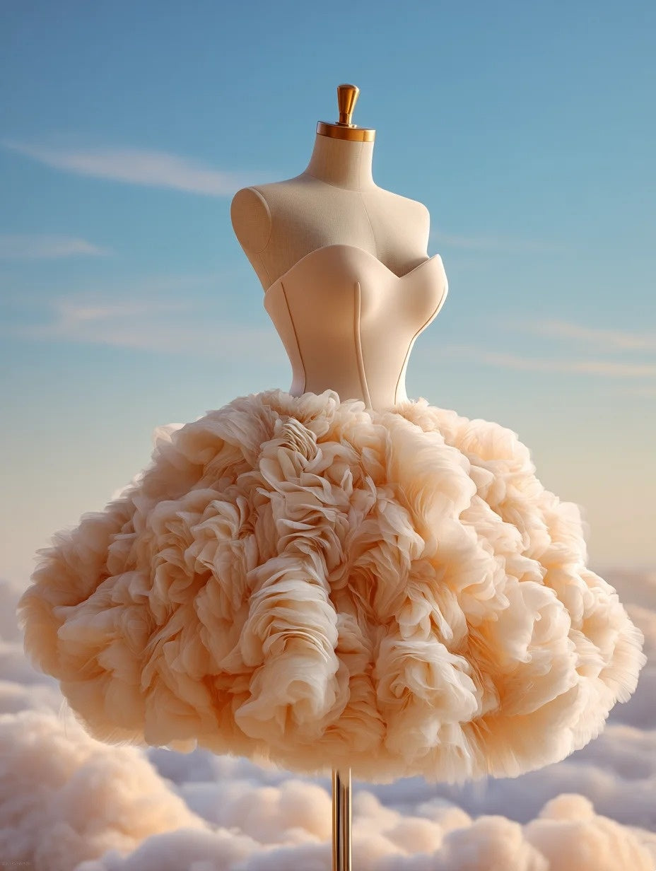 Maximalism Strapless A-Line Birthday Dress Ruffles Tulle Homecoming Dress AP4337
