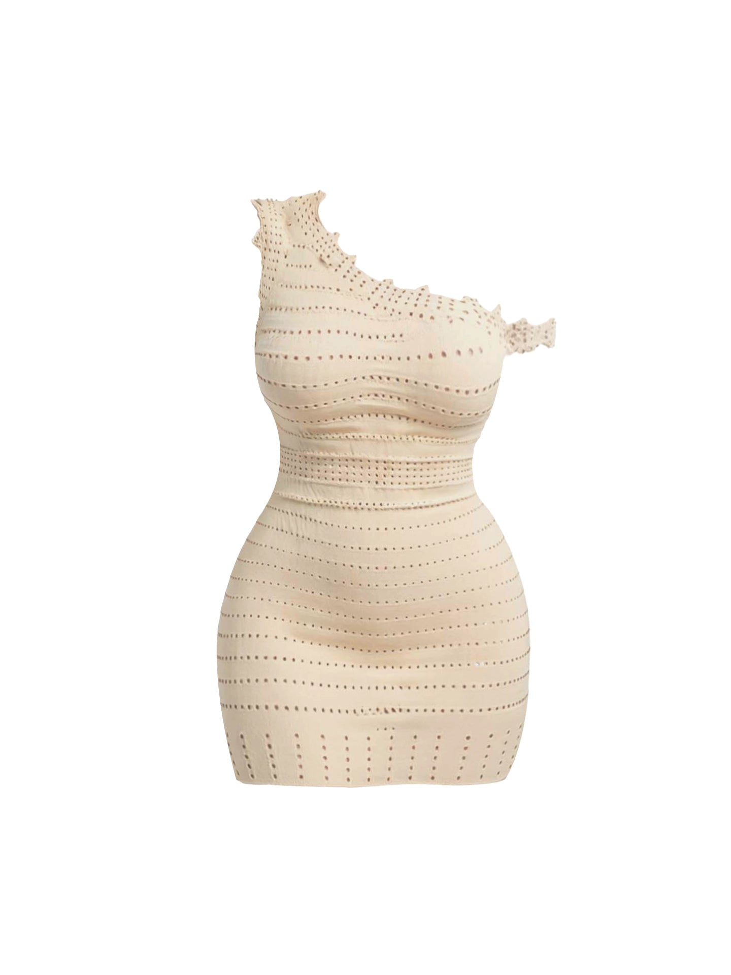 Appealing One-Shoulder Parties & Dates Mini Dress Vogue Bodycon Asymmetric Neck Knitted Short Dress AP4355