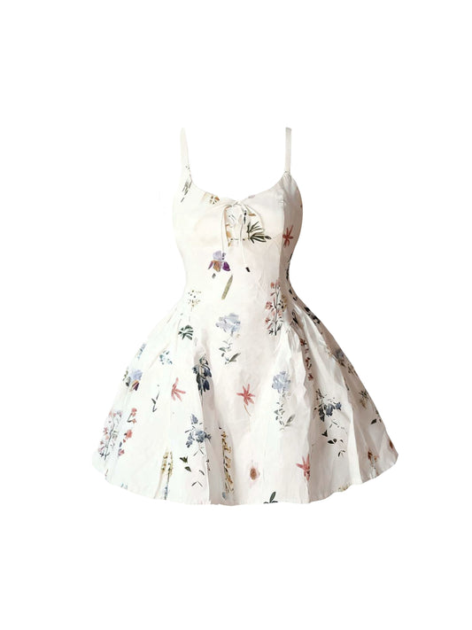 Fabulous Spaghetti Strap Party & Date Looks Mini Skirt Sweet Floral Print A-Line Short Dress AP4363