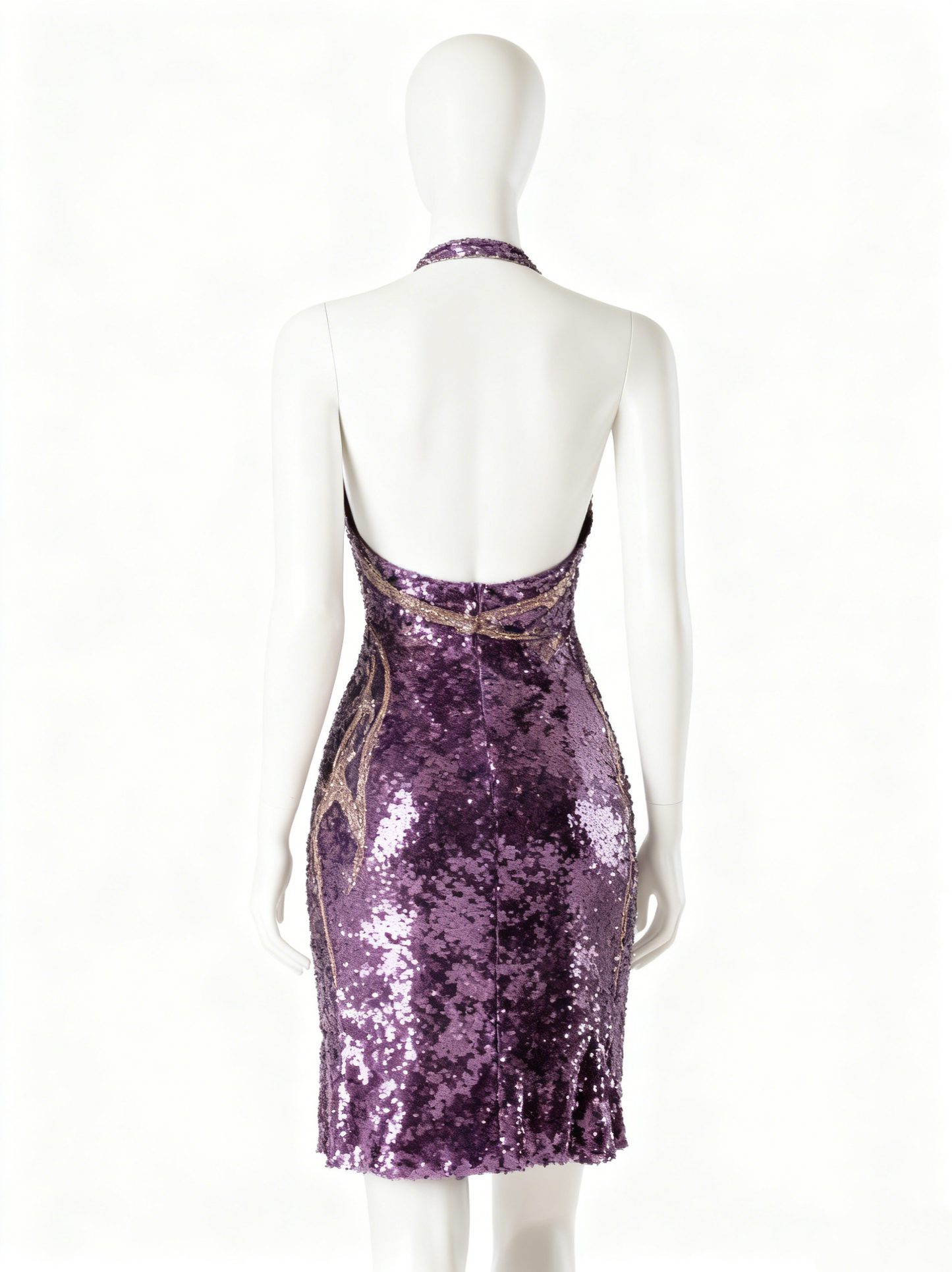 Sweet Sheath Halter Neck Birthday Gowns Sequins Side Slit Homecoming Dress AP4371