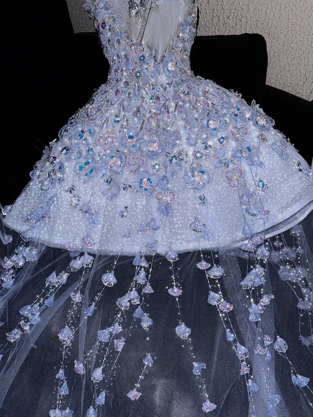 Beautiful Halter Neck A-Line Splicing Tulle Birthday Gowns Sequins Appliques Crystals Homecoming Dress AP4423