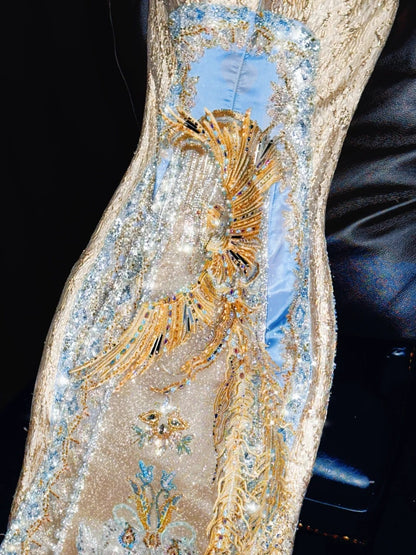 Wonderful Strapless Sheath Sweet 16th Dresses Embroidery Beading Sequins Prom Dress AP4426