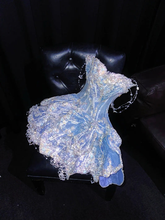 Splendid A-Line Strapless Birthday Gowns Sequins Beading Tiered Homecoming Dress AP4430