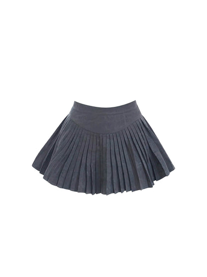 Glam A-Line 2-Piece Set Ruffles Trim Mini Skirt Everyday Wear Lapel Neck Long Sleeve Pressed Pleated Short Dress AP4453