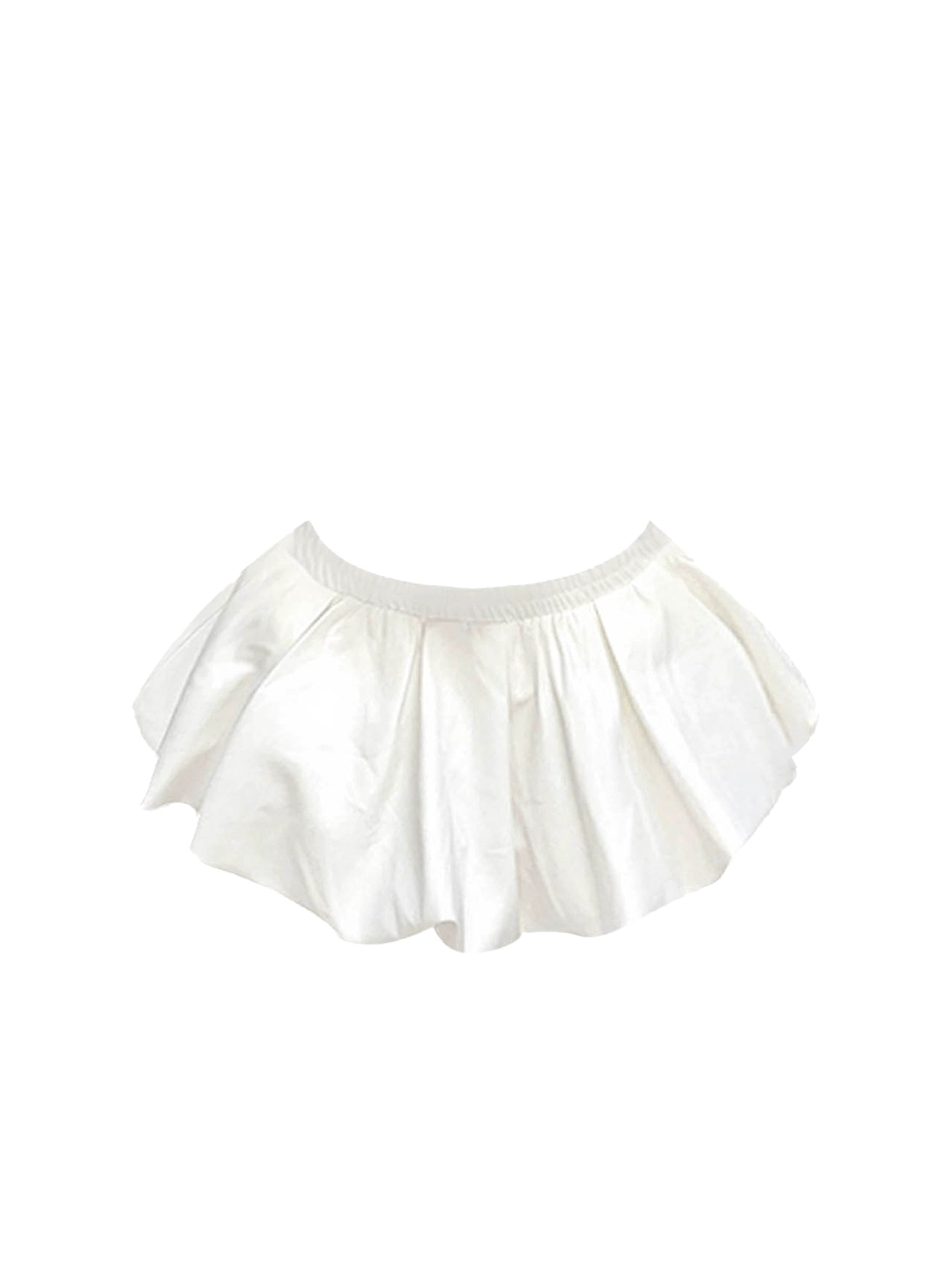 Ethereal Strapless 2-Piece Set Splicing Lace Mini Skirt Fantastic Lace-Up A-Line White Short Dress AP4455