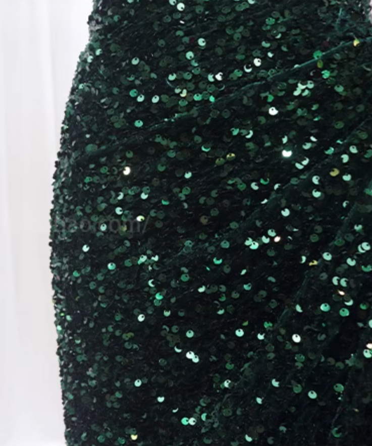 Playful One Shoulder Sheath High-Slit Sweet 16th Dresses Feather Sequins Prom Dress AP4471
