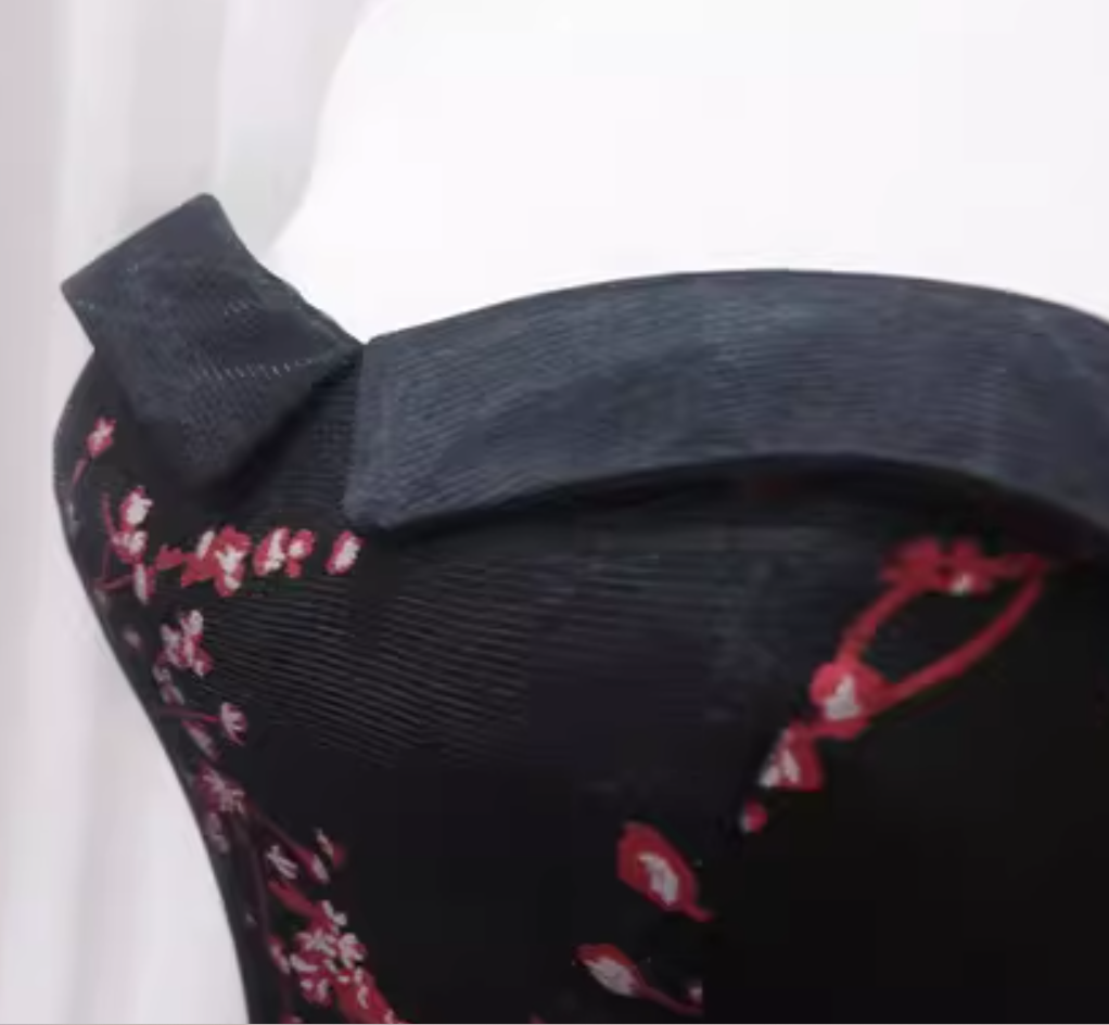 Flattering Off-Shoulder Black A-Line Birthday Dresses Floral Print Tulle Homecoming Dress AP4474