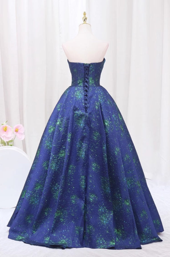 Splendid A-Line Strapless Sweet 16th Evening Dresses Floral Print Prom Dress AP4505