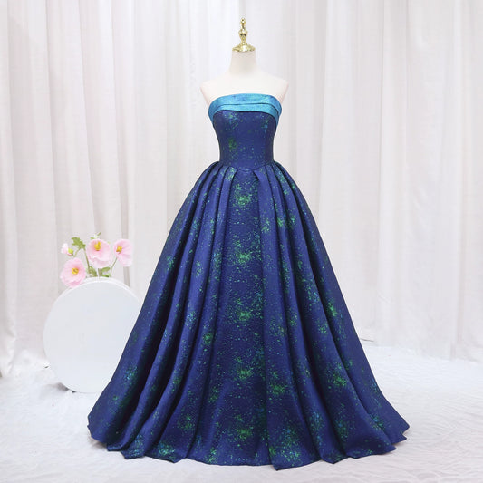 Splendid A-Line Strapless Sweet 16th Evening Dresses Floral Print Prom Dress AP4505