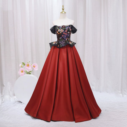 Avant-Garde A-Line Off-Shoulder Sweet 16th Evening Dresses Sequins Embroidery Prom Dress AP4508