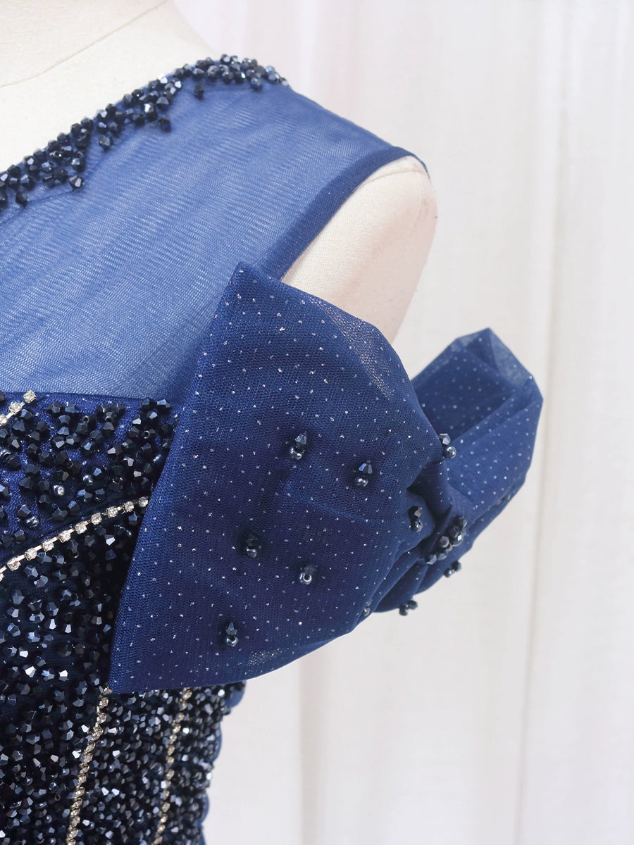 Y2K Style A-Line Jewel Neck Sweet 16th Formal Gowns Bows Beads Sequins Tulle Prom Dress AP4562