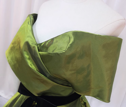 Fairy A-Line Off-Shoulder Sweet 16th Formal Gowns Bow Satin Prom Dress AP4565