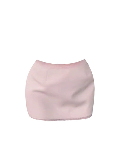 Refined V Neck Long Sleeve Blouse Sheath Mini Skirt Casual Two-Piece Set Lace Cuffs Short Dress AP4568