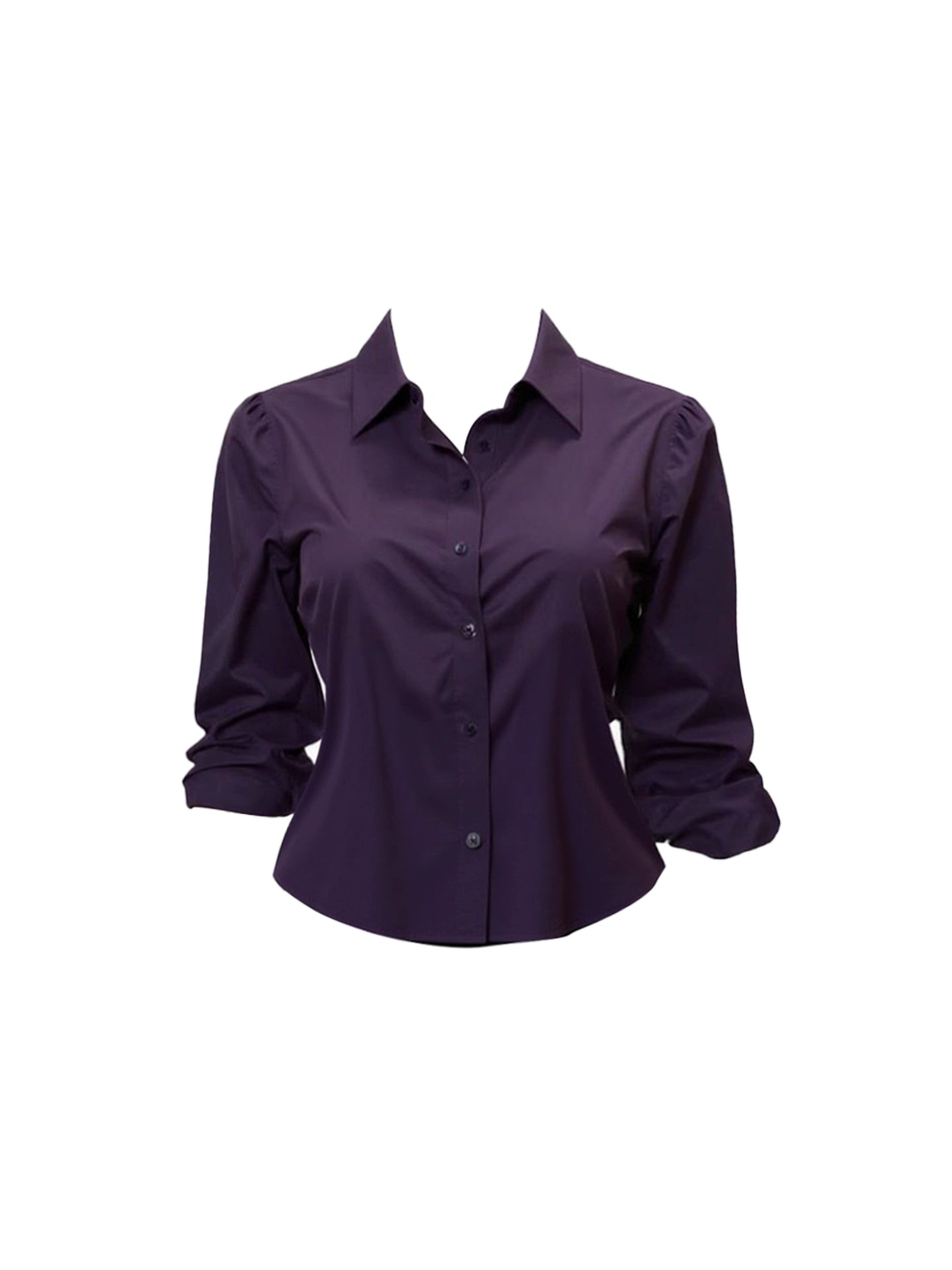 Chic Long Sleeve Purple Button-Front Blouse Office Work Days Midi Skirt Fancy 2-Piece Set Black Slim-Fit Pencil Short Dress AP4585