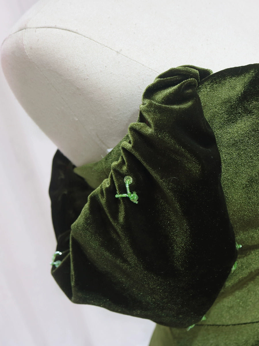 Fantastic A-Line Off-Shoulder Sweet 16th Formal Gowns Beads Sequins Velvet Satin Prom Dress AP4591