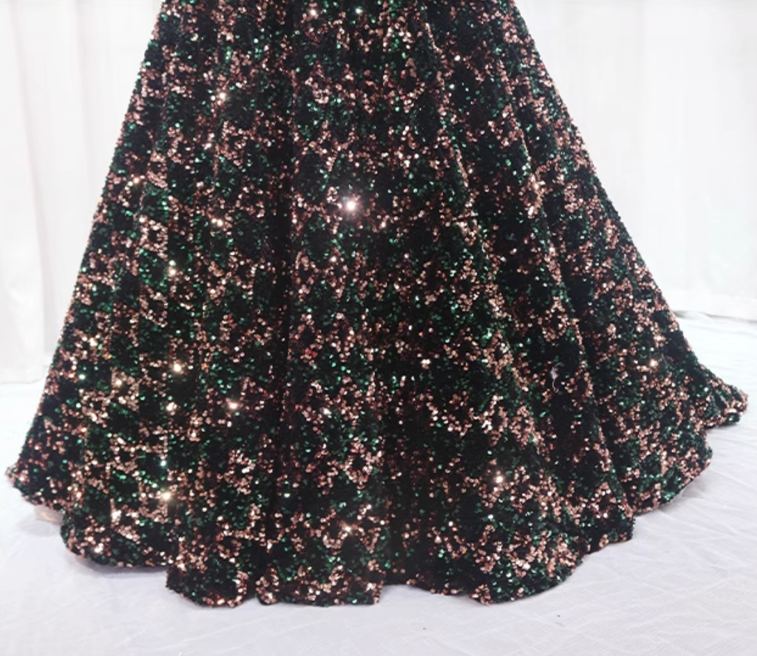 Glam A-Line Strapless Sweet 16th Evening Dresses Sparkly Sequins Beaded Prom Dress AP4602